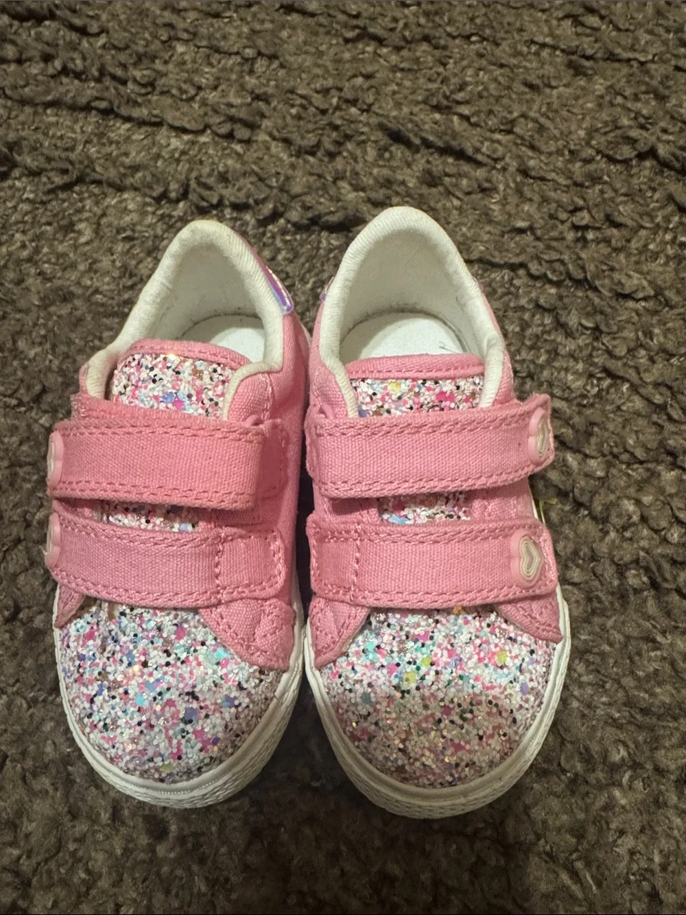 The Children's Place Pink Glitter Velcro Sneakers
